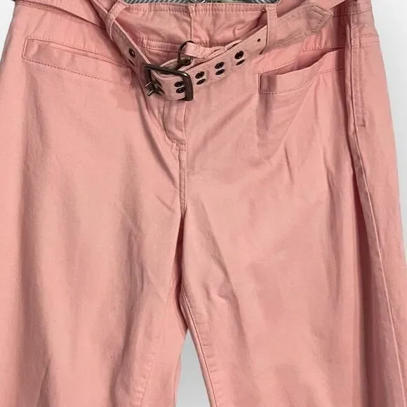 Tommy Hilfiger Belted Straight Leg Pants Womens 10 Pockets Y2K Barbiecore Casual - Picture 3 of 14